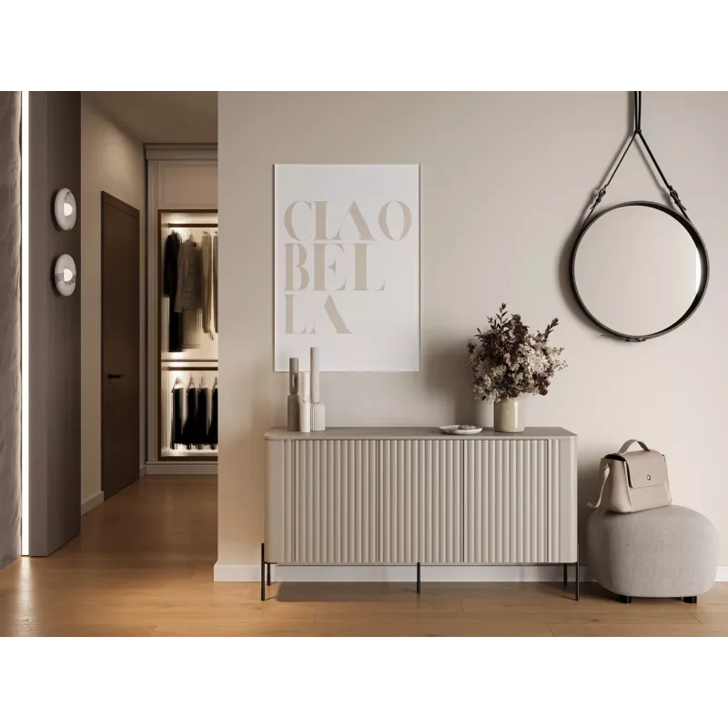Komoda cama meble VERA 150x40x80 cm, matinė kaspra, medžio drožlių plokštė, 16 mm rėmas