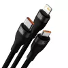 USB kabelis Baseus SUP0003351 1,2m USB A USB C/Micro USB-A/Lightning juodas