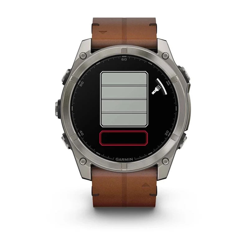 Garmin Fenix 8 3.56 cm (1.4 inch) AMOLED 51 mm Skaitmeninis 454 x 454 pikseliai Liečiamas ekranas Titanas Wi-Fi GPS (palydovas)