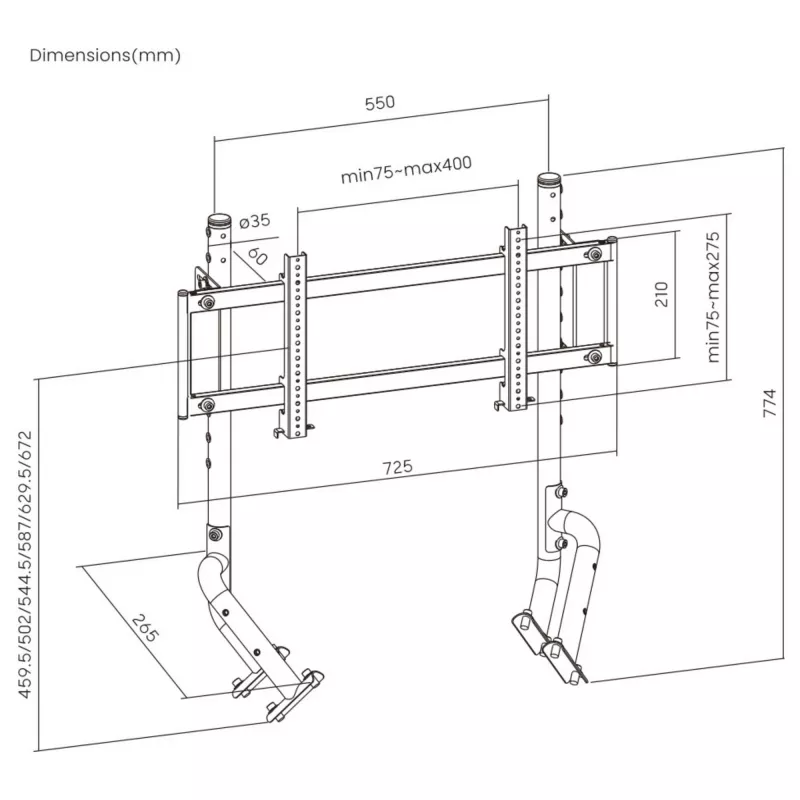 Oplite Monitor Stovas R8 Single juodas mažmeninis (OP-R8-SMSB)