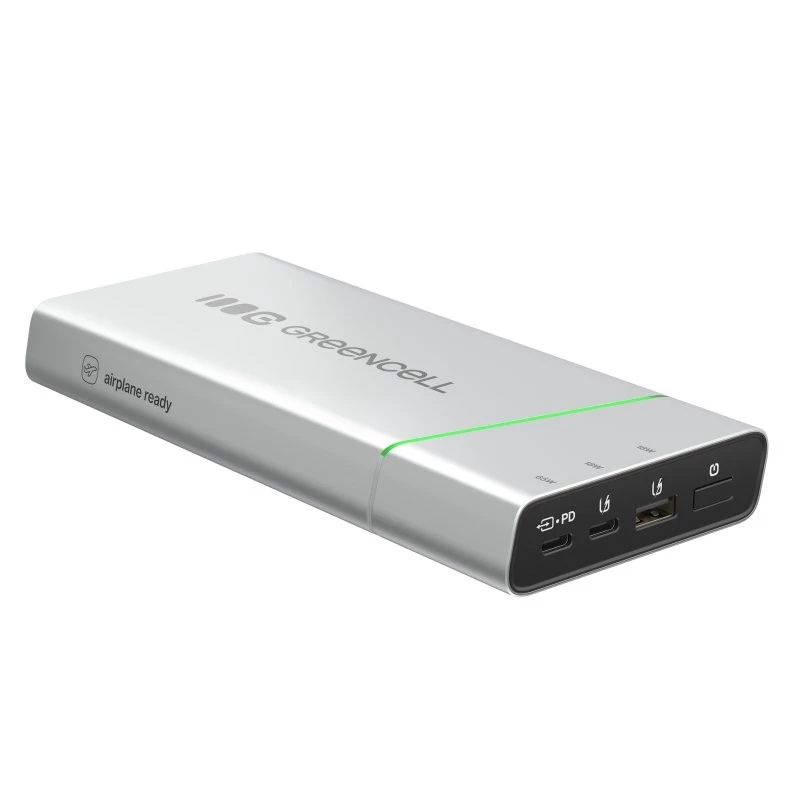 Nešiojama baterija Green Cell BPLGC20P 20800 mAh Li‑Ion, USB‑C PD 65W, 2x USB‑C + 1x USB‑A, aliumininis korpusas