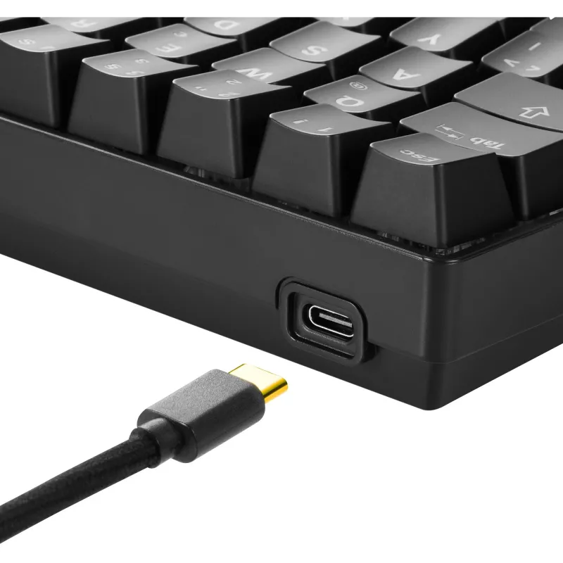 Sharkoon SGK50 S4 klaviatūra žaidimams USB AZERTY prancūziška juoda 60% RGB LED