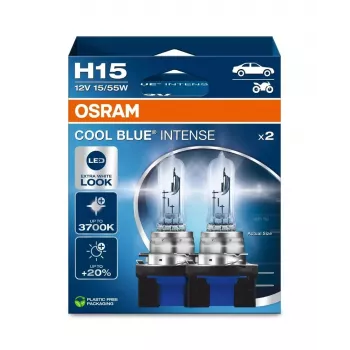 Automobilinių lempučių rinkinys Ledvance H15 12V 55/15W PGJ23T-1 Cool Blue Intense (2 vnt.)