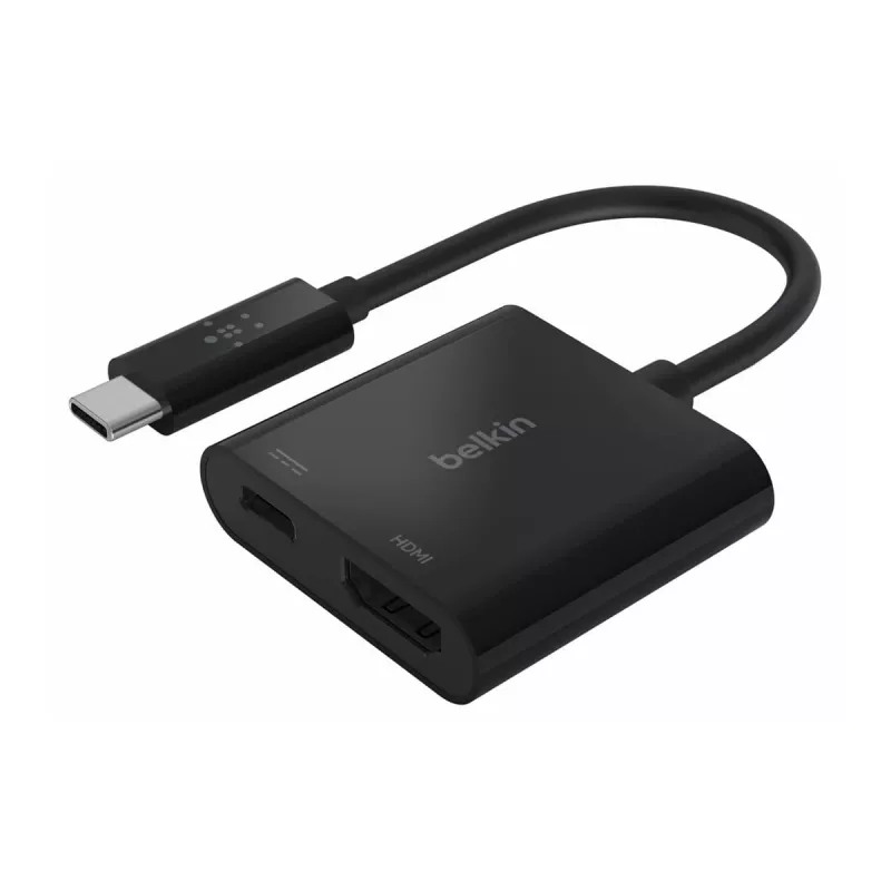 Belkin USB-C į HDMI jungties adapteris su įkrova, 60 W PD, juodas, AVC002BTBK
