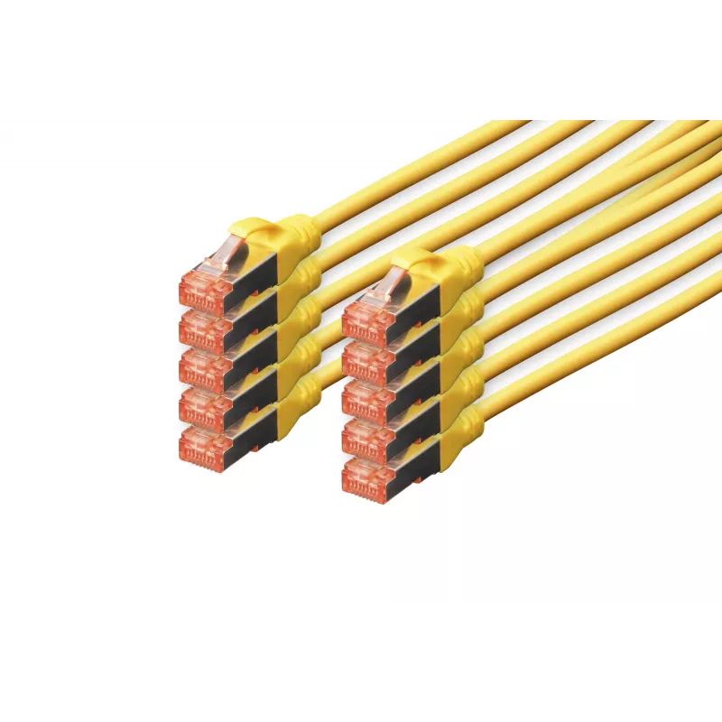 Digitus DK-1644-030-Y-10 CAT 6 S/FTP jungtinis kabelis 3 m, geltonas, 10 vnt. pakuotėje