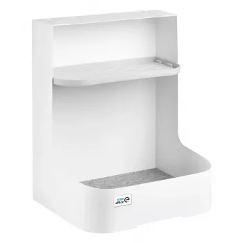 Ergo Office ER-442 po stalu montuojama dėžutė-organaizeris su lentyna aksesuarams, balta, maks. 5 kg