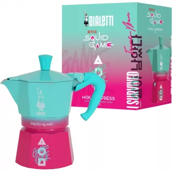 Moka puodas Bialetti Squid Game Blue Pink Aluminium