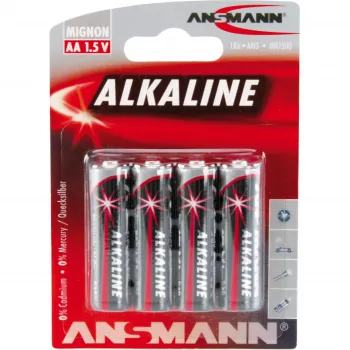 Baterija vienkartinė Ansmann 5015563 šarminė AA juoda pilka