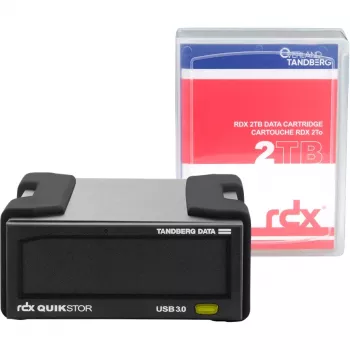 Išorinis RDX diskų rinkinys Tandberg Data Overland-Tandberg O-T su 2 TB kietuoju disku, USB 3.2 Gen 1, nuolatinis 260 MB/s, juodas