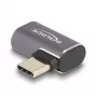 DeLOCK USB Adapter USB Type-C 40 Gbps PD 3.0 100 W kampuotas į kairę/dešinę 8K 60 Hz metalinis