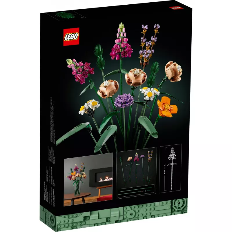 LEGO 10280 Icons Gėlių puokštė – dirbtinės gėlės suaugusiems, dekoratyvinis namų aksesuaras, dovana moterims ir vyrams