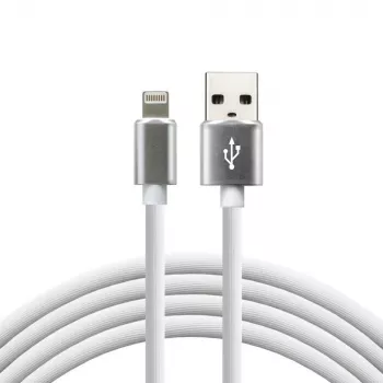 everActive USB–Lightning laidas 1m – Baltas, silikoninis, greitas įkrovimas, 2,4A – CBS-1IW