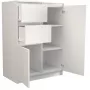 Komoda Top e shop 2D2S BIEL — 2 stalčiai, balta, 700×400×970 mm, medžio drožlių plokštė