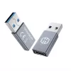 Lyties keitiklis GRAUGEAR G-AD-CTA-10G USB-A į USB-C sidabrinis