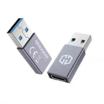 Lyties keitiklis GRAUGEAR G-AD-CTA-10G USB-A į USB-C sidabrinis