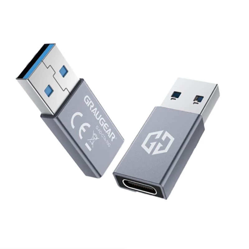 Lyties keitiklis GRAUGEAR G-AD-CTA-10G USB-A į USB-C sidabrinis