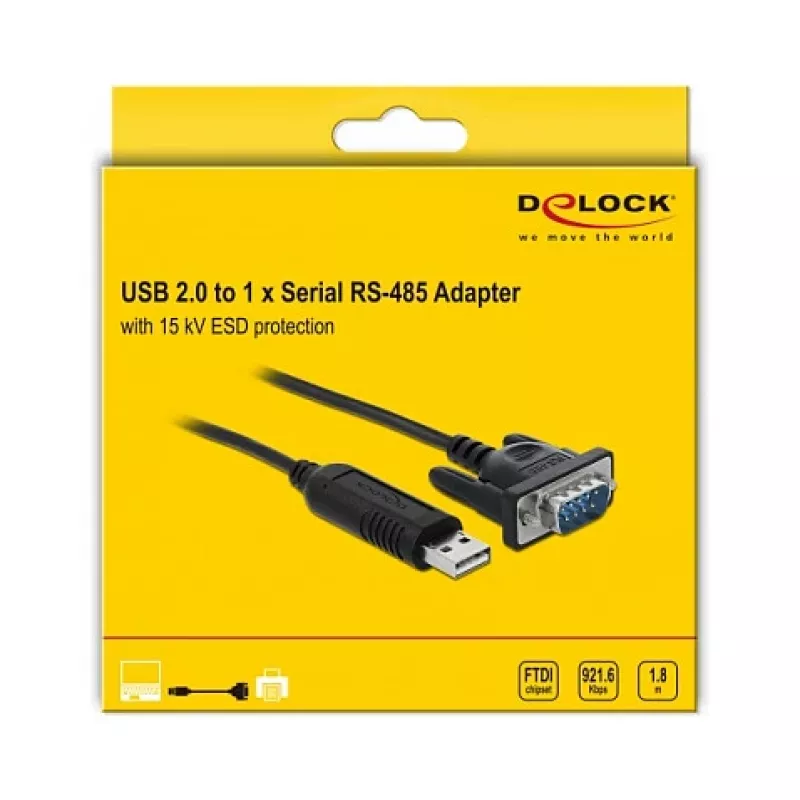 Serijinis kabelis DeLOCK 66283 juodas 1,8 m