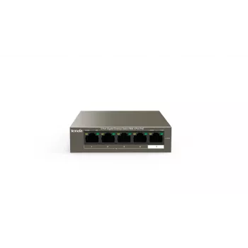 Tinklo jungiklis TENDA TEG1105P-4-63W-EU, 5x Gigabit RJ-45, 4x PoE (57,8 W bendra), 10 Gbit/s perjungimas