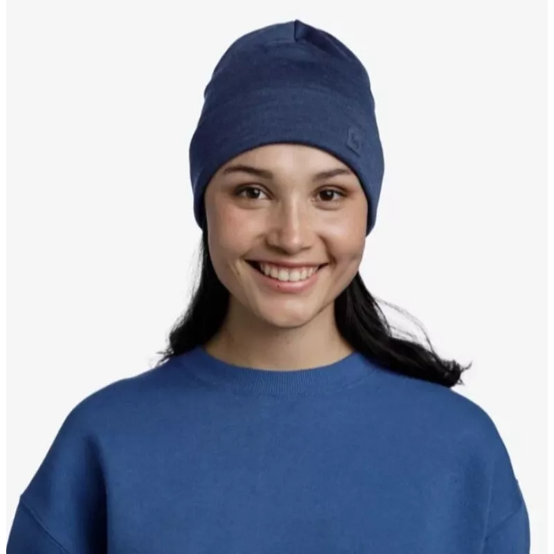 Kepurė BUFF Merino Heavyweight Beanie Solid Night Blue
