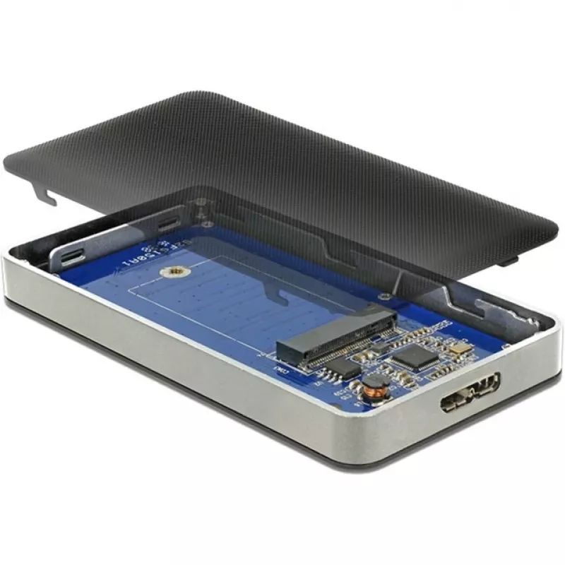 DeLOCK 42594 SSD dėklas M.2 SATA juodas sidabrinis