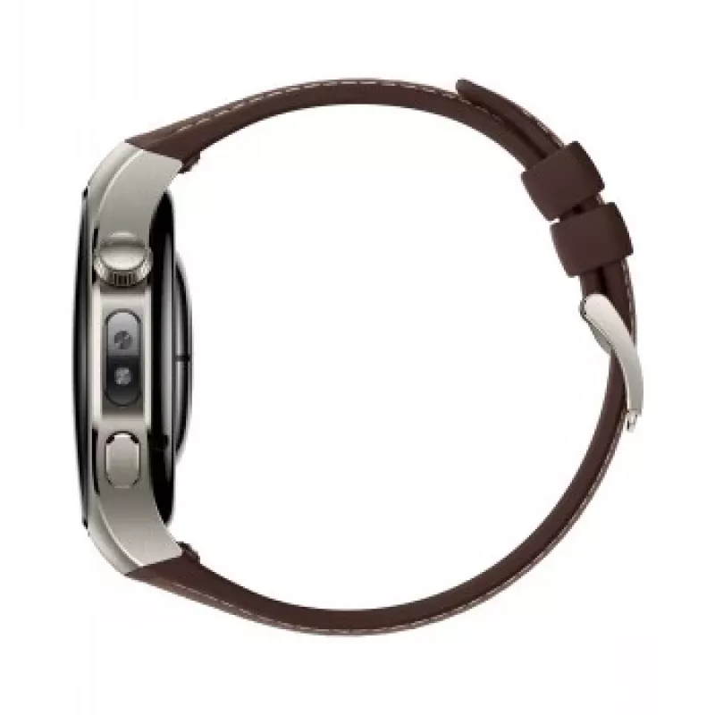 Išmanusis laikrodis HUAWEI WATCH 5 Classic 46 mm, 1,38 colio AMOLED 466×466, jutiklinis ekranas, GPS, sidabrinis korpusas, ruda juosta