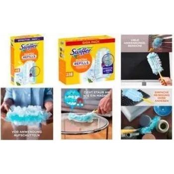 Mikropluoščio dulkių servetėlių papildymai Swiffer 23 vnt. grindų ir paviršių valymui