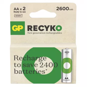 Baterijos R6/AA Ni-MH 2600 mAh, lizdinė pakuotė, 2 vnt.