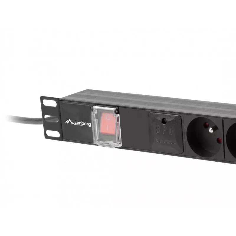Lanberg PDU-05E-0200-IEC-BK maitinimo skirstytuvas (PDU) 5 AC lizdų 1U juodas