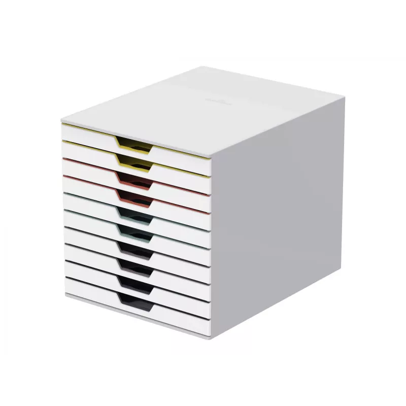 Dėžutė dokumentams laikyti Durable VARICOLOR Mix 10 plastikinė įvairiaspalvė balta 763027