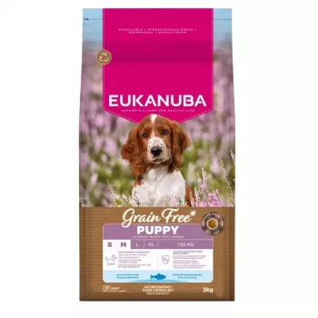 Sausas šunų ėdalas EUKANUBA Puppy & Junior Small/Medium Breed Grain-Free Fish, 3 kg
