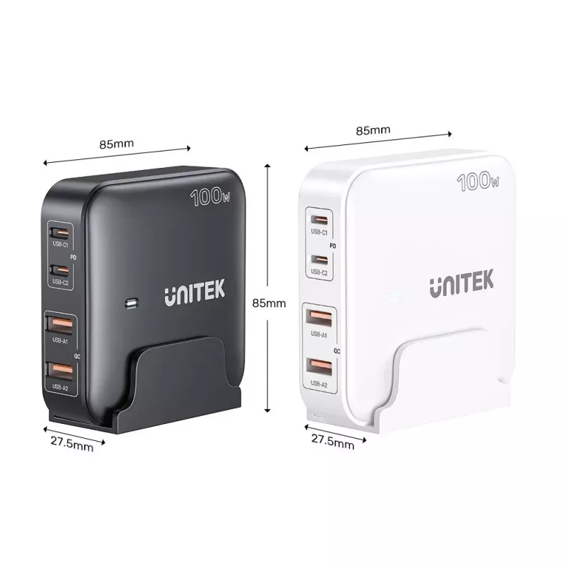 Unitek Desk Charger P1229ABK01-EU 100W su 2× USB-A ir 2× USB-C