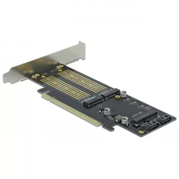 DeLOCK - Speicher-Controller - mSATA, M.2 - M.2 Card / mSATA Low-Profile - SATA 6Gb/s, PCIe 4,0 x16 (90486)