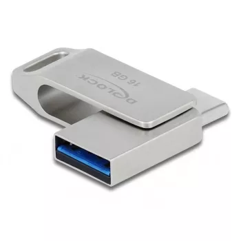 USB atmintukas DeLOCK 16GB USB-C / USB-A metalinis korpusas