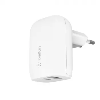 Belkin WCB007vfWH 37W dviejų prievadų AC greitasis kroviklis (baltas)
