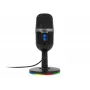 Studijinis mikrofonas BLOW su LED stovu – laidinis USB 2.0, 20–16000 Hz, jautrumas -50 dB, 237 g