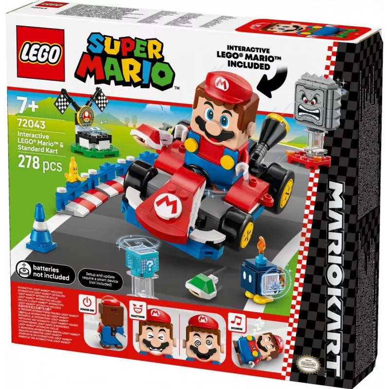 LEGO Konstruktorius 72043 Super Mario Interaktyvus Mario Kart su standartiniu kartu