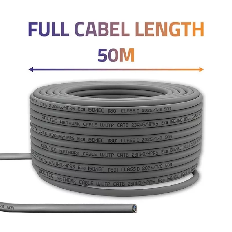 UTP pataisos laidas QOLTEC CAT6 50 m Varis (Cu) pilkas