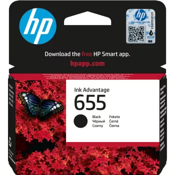HP 655 Original Ink Advantage kasetė, juoda, 1 vnt., 550 puslapių