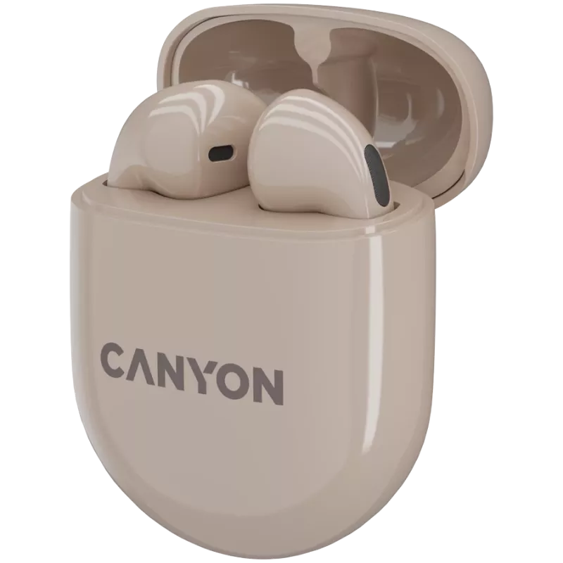 Canyon Bluetooth Ausinės TWS-6 Gaming Mode/BT 5.3 smėlio spalvos mažmeninė (CNS-TWS6BE)