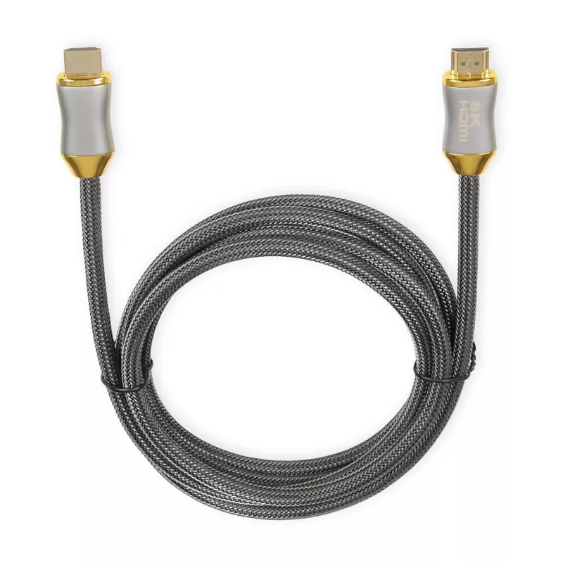 HDMI kabelis IBOX HD08 2 m, HDMI Type A kištukas–kištukas, HDMI 2.1, sidabrinis