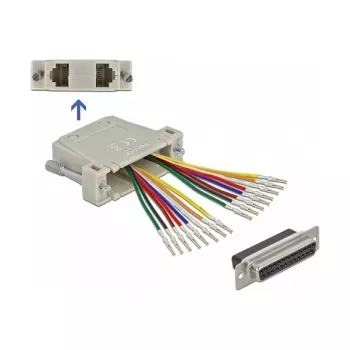 Adapteris D-Sub 25 kontaktų crimp moteriškas į 2 x RJ45 moteriškas DeLOCK 66834