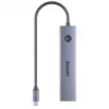 USB-C stotelė Unitek H1124AGY01 su 100W PD, HDMI 2.0, 2x USB-A, 2x USB-C, SD/microSD skaitytuvu – aliuminis