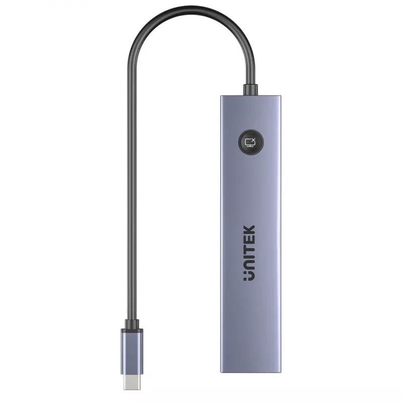 USB-C stotelė Unitek H1124AGY01 su 100W PD, HDMI 2.0, 2x USB-A, 2x USB-C, SD/microSD skaitytuvu – aliuminis