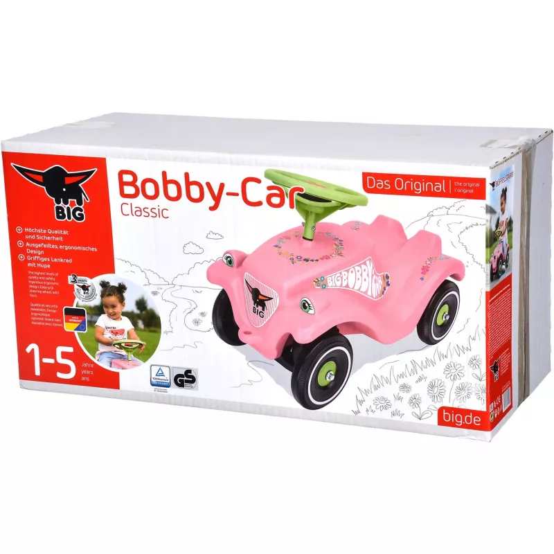 Bobby-Car-Classic Flower, Rutscher rožinė/šviesiai žalia