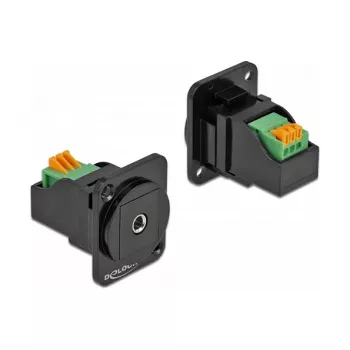 D tipo modulis 3,5 mm 3 kontaktų stereo lizdas moteriškas į gnybtų bloką DeLOCK 86732