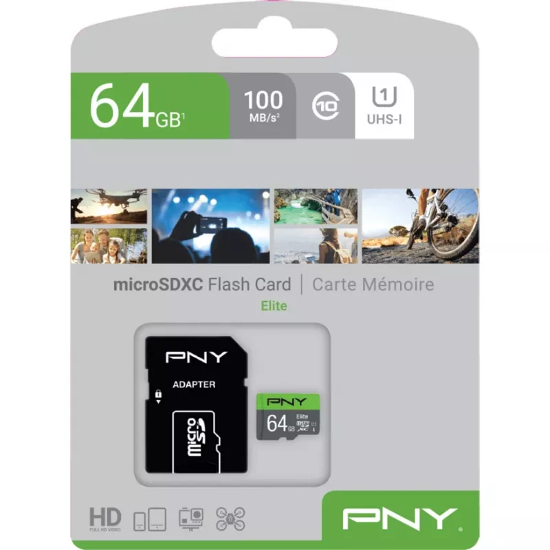 PNY Elite 64 GB MicroSDXC UHS-I 10 klasė