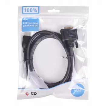 TB HDMI-DVI laidas 1,8 m, auksuotas, pintas, DVI 24+1