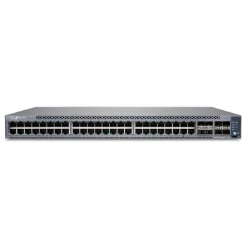 Jungiklis Juniper EX4100-48P 48 prievadų 10/100/1000BaseT PoE+, 4x 10G SFP+ aukštynkryptės jungtys, 4x 25G SFP28 kaupimo/aukštynkryptės jungtys, pertekliniai ventiliatoriai, 1 AC maitinimo šaltinis JPSU-920-AC-AFO (optika atskirai), standartinė programinė