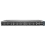Jungiklis Juniper EX4100-48P 48 prievadų 10/100/1000BaseT PoE+, 4x 10G SFP+ aukštynkryptės jungtys, 4x 25G SFP28 kaupimo/aukštynkryptės jungtys, pertekliniai ventiliatoriai, 1 AC maitinimo šaltinis JPSU-920-AC-AFO (optika atskirai), standartinė programinė