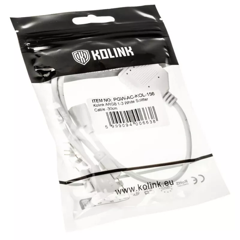 Skirstytuvas ARGB Kolink 1 į 3 PGW-AC-KOL-156 30cm Baltas